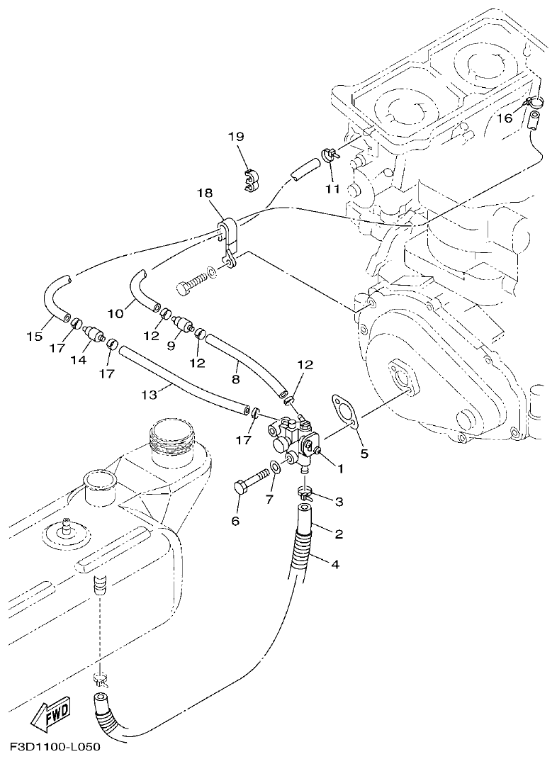 Yamaha F3D3 OIL PUMP parts diagram